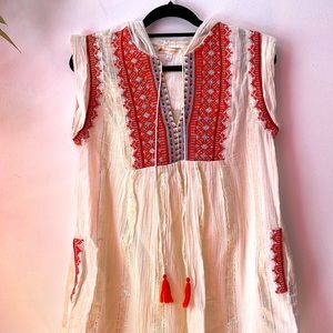 Rise and Bloom shift cream swin coverup dress